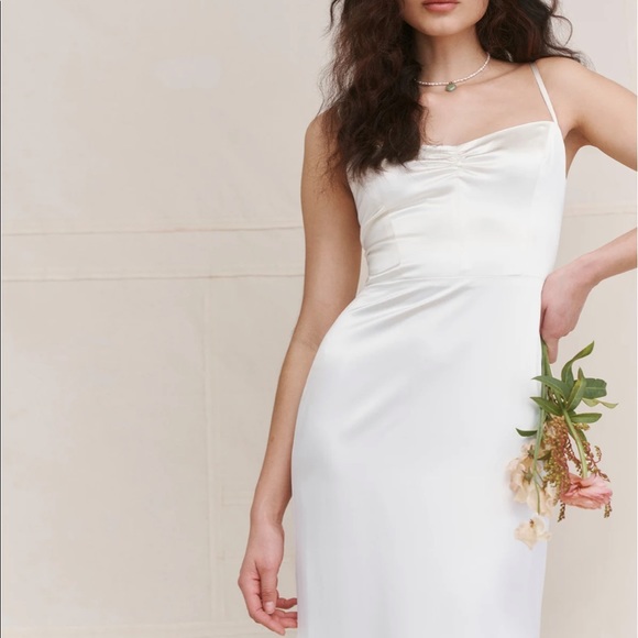 Reformation Venetia Bridal 100% Silk Dress in Ivory NWT - Picture 8 of 10